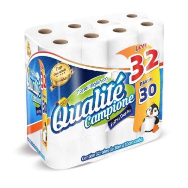 Imagem de Papel Higiênico C/32 Rolos de 30m Folha Dupla - Qualité