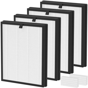 Imagem de XBWW 4 pacotes de filtros de substituição AP2000WF compatíveis com purificador de ar KNKA AP2000WF com 10 almofadas aromáticas, pré-filtro 3 em 1, HEPA verdadeiro H13 e filtro de carvão ativado
