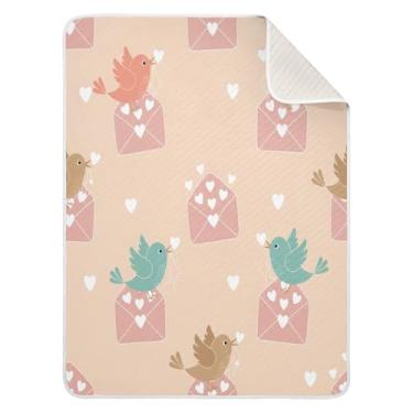 Imagem de Wassud Cobertor de bebê com envelope de pássaros para meninos e meninas, macio e recém-nascido, cobertor aconchegante de algodão essencial para berçário, viagem, berço, carrinho 76 x 101 cm