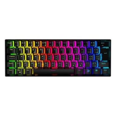 Imagem de Teclado Mecânico Gamer KBM! GAMING TG600, Preto, 60% e ABNT2, RGB, Switch Gateron Blue - KGTG600PTAZ-Unissex