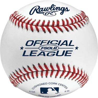 Imagem de Rawlings Bola de beisebol oficial de costura plana, 12 unidades, FSOLB
