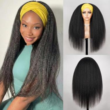 Imagem de Megalook hair Peruca de cabelo humano yaki liso sem cola, sem renda, estilo cordão, extensão de rabo de cavalo de 76 cm, rabo de cavalo para mulheres negras