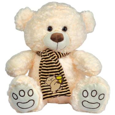 Imagem de Urso de Pelúcia Grande Com Cachecol de Luxo Lindo Amor Fofo - Nikity T