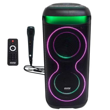 Imagem de Caixa Som Torre Bateria Microfone 1200W Rms Bluetooth Portátil Fm Usb Controle Remoto Bivolt E206