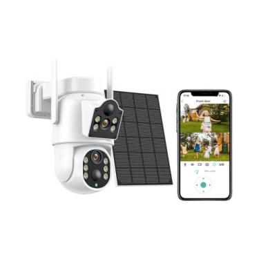 Imagem de Câmera Solar 4K Externa 8MP Com Lente Dupla, Vigilância Wifi, Detecção