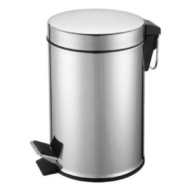 Imagem de Lixeira Inox Pedal E Balde 5 Litros Lixeira Para Banheiro - - Congratu