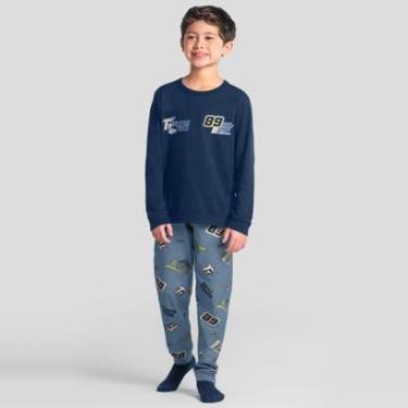 Imagem de Pijama infantil menino corrida brilha no escuro Brandili-Masculino