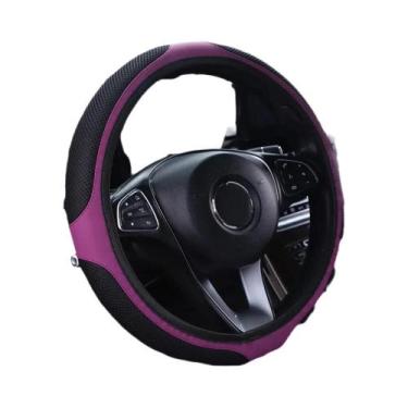 Imagem de Capa De Volante Em Couro Respirável Com Malha Elástica Para Carros De 