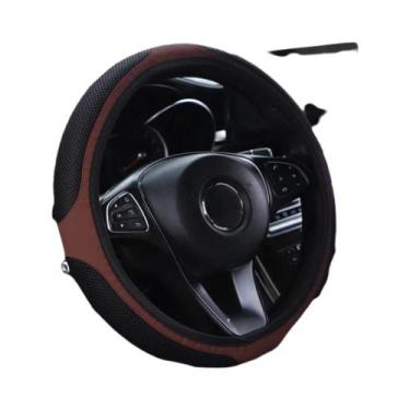 Imagem de Capa De Volante Em Couro Respirável Com Malha Elástica Para Carros De 
