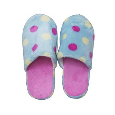 Imagem de Pantufa adulto de poliester macia - Eu Quero Presentear, Azul