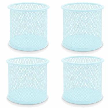 Imagem de Kit 4 Porta Caneta Treco Aramado Tom Pastel Azul