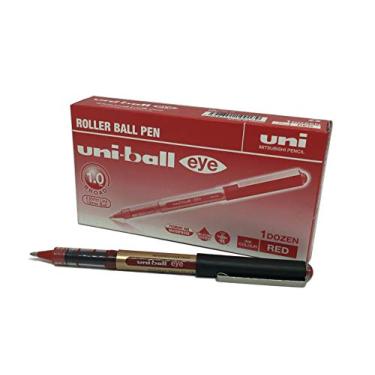 Imagem de uni-ball Caneta esferográfica Eye Broad UB-150-10, ponta de 1 mm, tinta vermelha, caixa com 12