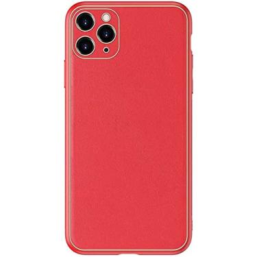 Imagem de KKFAUS Capa de telefone ultrafina à prova de choque, capas de silicone para Apple iPhone 13 Pro Max (2021) 6,7 polegadas [lente com tudo incluído] [proteção de tela] (cor: vermelho)