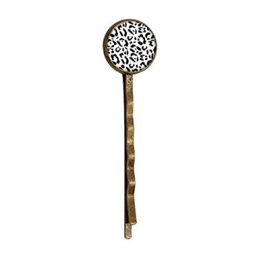 Imagem de Grampo de cabelo com estampa de ilustração de grão de arte de leopardo estilo retrô de metal