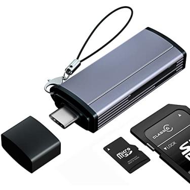 Imagem de IVSHOWCO Leitor de cartão SD USB C 3.0, USB C 3.0 para adaptador de leitor de cartão de memória Micro SD, suporta cartão SDHC MMC RS-MMC Micro SDXC UHS-I, para MacBook Pro, MacBook Air, iPad Pro 2018