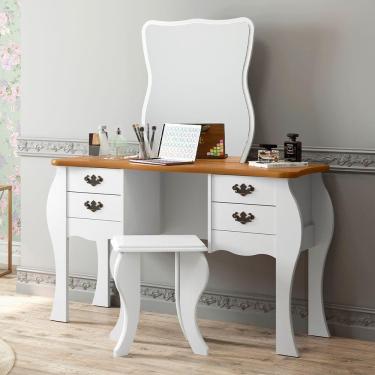 Imagem de Penteadeira Duda Branco Acetinado/cumarú - Patrimar