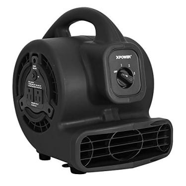 Imagem de XPOWER P-80A Mini Mighty Air Mover, Ventilador de Chão, Secador de Cabos, Ventilador Utilitário com Tomadas de Energia Integradas, Preto, 1