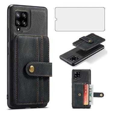 Imagem de Asuwish Capa de telefone para Samsung Galaxy A42 5G capa carteira com protetor de tela de vidro temperado e porta-cartão de crédito RFID acessórios de celular de couro A 42 G5 42A S42 4G 2021 mulheres