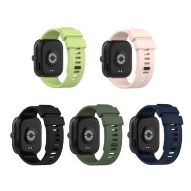 Imagem de XIHAMA Pulseira de relógio compatível com Xiaomi Mi Band 8 Pro/Redmi Watch 4, pulseiras esportivas de silicone de substituição para mulheres e homens (pacote com 5)