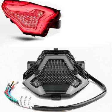 Imagem de Ammtio Lâmpada traseira de luz de freio de motocicleta com luz de seta de LED de substituição para YYLamaha YZF R3 R25 Y15ZR MT07 FZ07 LC150 R3 R25 MT03 MT07 Y15 ZR etc. (vermelho)