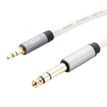Imagem de Cabo P2 3.5mm Stereo para P10 Stereo 6.35mm - Cabos & Plugs, Branco, 3