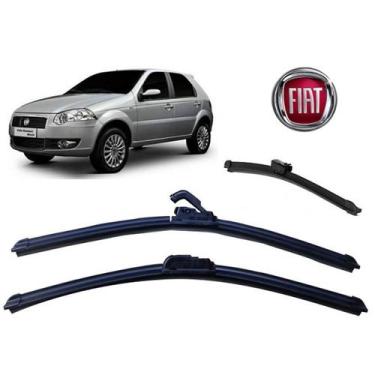 Imagem de Kit 3 Palhetas Limpador de Parabrisa Dianteiro + Traseiro Fiat Palio G