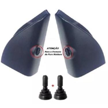 Imagem de Par Moldura Interna Retrovisor Fiesta 2002 A 2014 + Par Pino - TOP