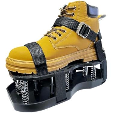 Imagem de Sapatos aeradores de gramado para grama - ferramenta de gramado aerador, design de limpeza automática de sujeira e folhas pré-montado, aerador de grama de jardim para solo de gramado (preto, 1 par)