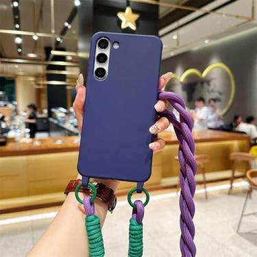 Imagem de Capa de cordão transversal para Samsung Galaxy A15 A35 A55 A25 A05 A05S A14 A54 A34 A24 A13 A23 A53 A73 A33 A12 A52 A32 A72, azul escuro, para Samsung A24