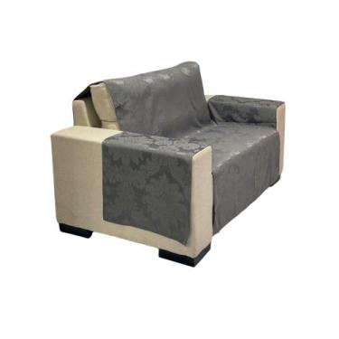 Imagem de Protetor Para Sofá Com Braços Jacquard - MUMUDECOR, 141 GRAFITE, 3 LUG