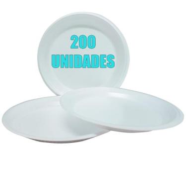 Imagem de 200 Pratos Descartáveis Recicláveis P/ Refeições - Bom Apetite