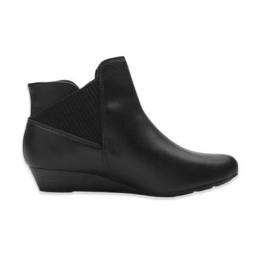 Imagem de Bota Modare Feminina Cano Curto Anabela Conforto Casual, Preto, 35