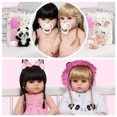 Imagem de Bebe Reborn Gêmeas Meninas Princesas Realista Enxoval Itens - Cegonha 