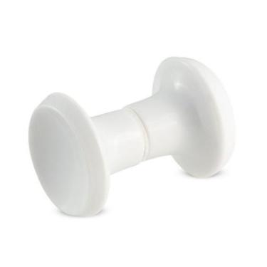 Imagem de Puxador Médio Em Resina Branco Para Porta De Vidro 1 Furo - R. Sabatin