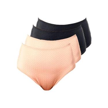 Imagem de Kit com 4 Calcinhas Alta Nova Bibelô Demillus 57487, Preto, EG