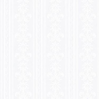 Imagem de Papel de Parede Listra e Arabesco Branco ref 3400 - Rolo: 10m x 0,52m 
