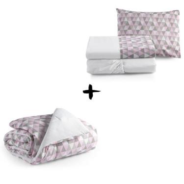 Imagem de Edredom para Bebê Algodão + Lençol 3 pçs Mini Cama Moderno - ENTROU CO