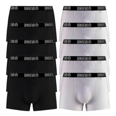 Imagem de Kit Cuecas Box Boxer 10 Unidades Di Nuevo Branca e Preta, Cores do kit