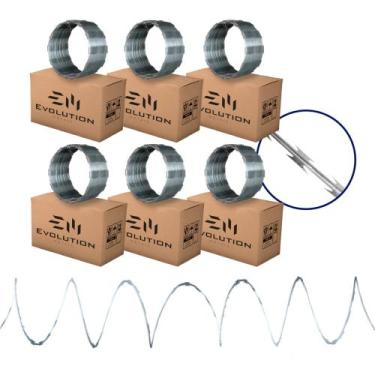 Imagem de Cerca Concertina De Arame Para Muro Galvanizada 45cm 60 Metros - Evolu