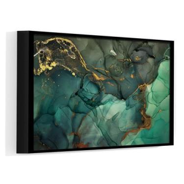 Imagem de Quadro Decorativo Verde Imperial Abstrato Glitter Tamanho 120x90cm - Q