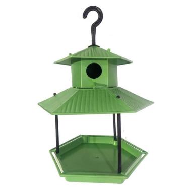Imagem de Comedouro e Tratador Com Casinha Ecológico Para Pássaros Livres - Atua
