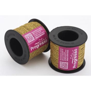 Imagem de Fita Metalizada 1MM 100M Ouro Cordão Aramado - Fitas Progresso