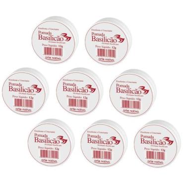 Imagem de Kit 8 Pomada Basilicão 12g Emoliente Umectante - Arte Nativa
