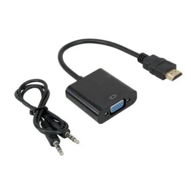 Imagem de Cabo Conversor Adaptador Hdmi Para Vga Com Saída P2 Áudio - Taiwan Col