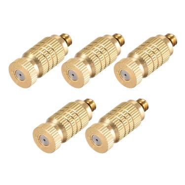 Imagem de Bocal de Misting de Latão da Uxcell – Cabeça de Spray de Neblina rosqueada de 3/16 polegadas para Sistema de Refrigeração Externa – 5 peças
