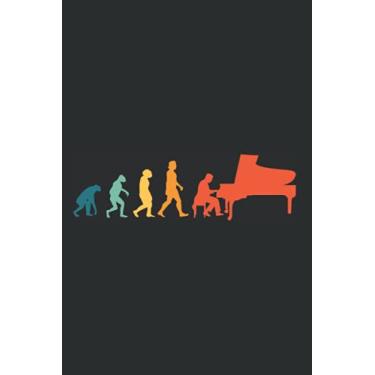 Imagem de Piano Notebook: Piano Evolution Retro Pianist / 6x9 Inches / 120 dotted Sites