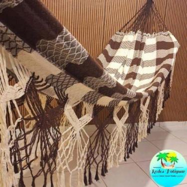 Imagem de Rede de descanso dormir casal luxo Reforçada suportar 300kg algodão gi