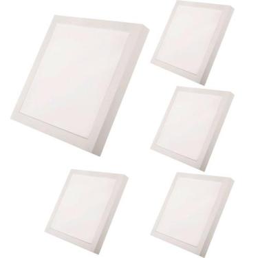 Imagem de 5 Painel Plafon Led 30w Sobrepor Quadrado 40Cm 3000k Avant, Branco-que