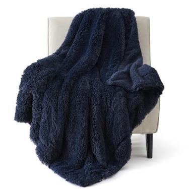 Imagem de Cobertor Felpudo Bedsure Azul Marinho - 150x200cm
