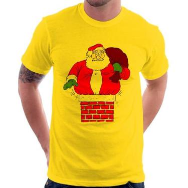 Imagem de Camiseta Papai Noel Chaminé - Foca na Moda, Amarelo, M